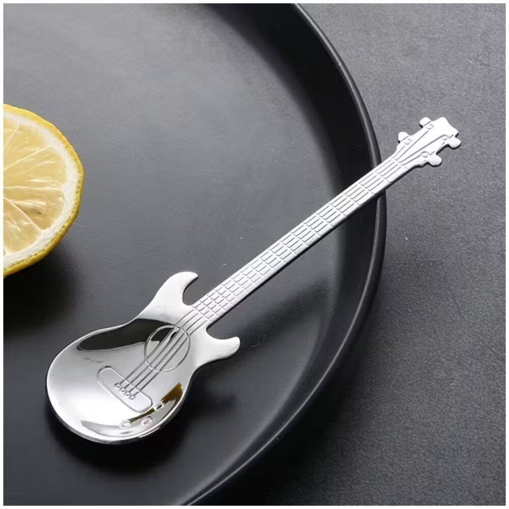 NWT Guitar Stainless Steel Coffee Spoon Set 2 Tea Espresso Stirrer Novelty Gift
